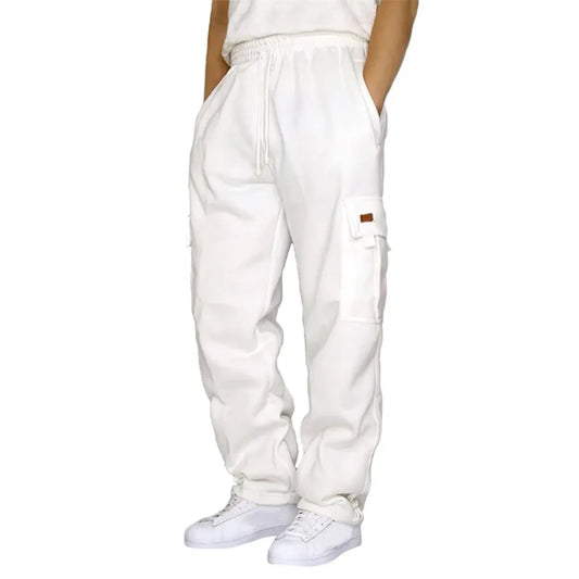 Men’s Drawstring Cargo Pants – Loose Fit Wide-Leg Sweatpants - Early Spring Collection - Men’s Pants - 11