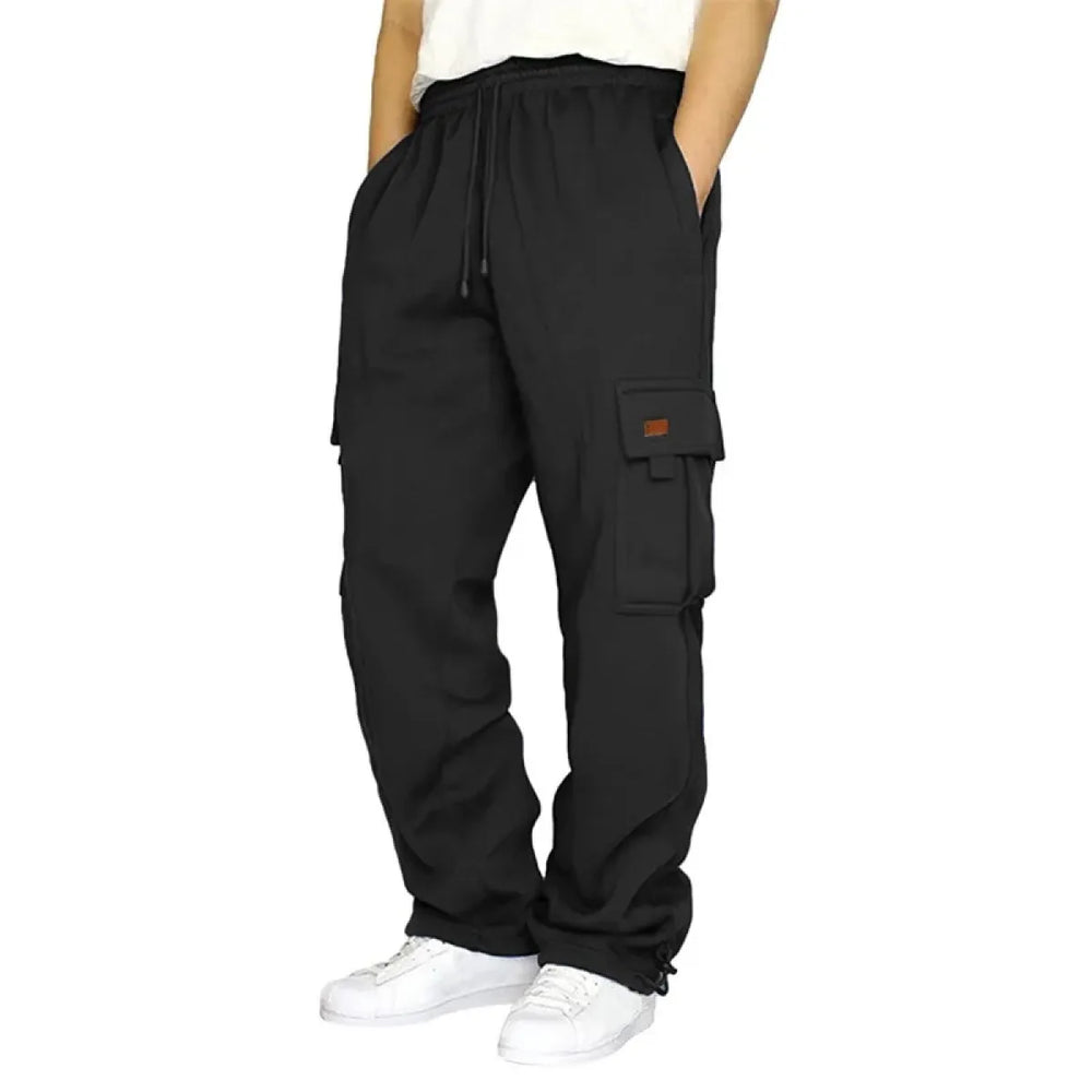 Men’s Drawstring Cargo Pants – Loose Fit Wide-Leg Sweatpants - Early Spring Collection - Men’s Pants - 1
