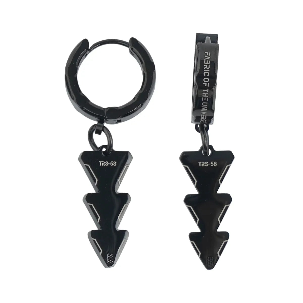 TRS-58 Black Steel Triangle Earrings - Best Sellers - Earrings - 1