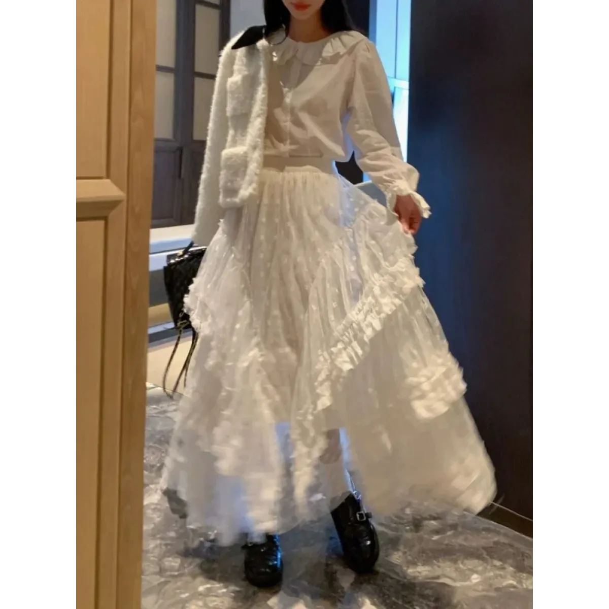 Lace Layered Long Skirt – Elegant Gothic Lolita Princess - Best Sellers - Skirts - 1