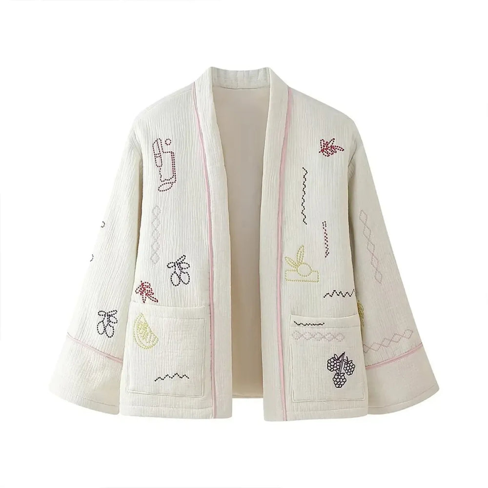 Embroidered Cotton Winter Jacket – Minimalist Chic - Best Sellers - Jacket - 1