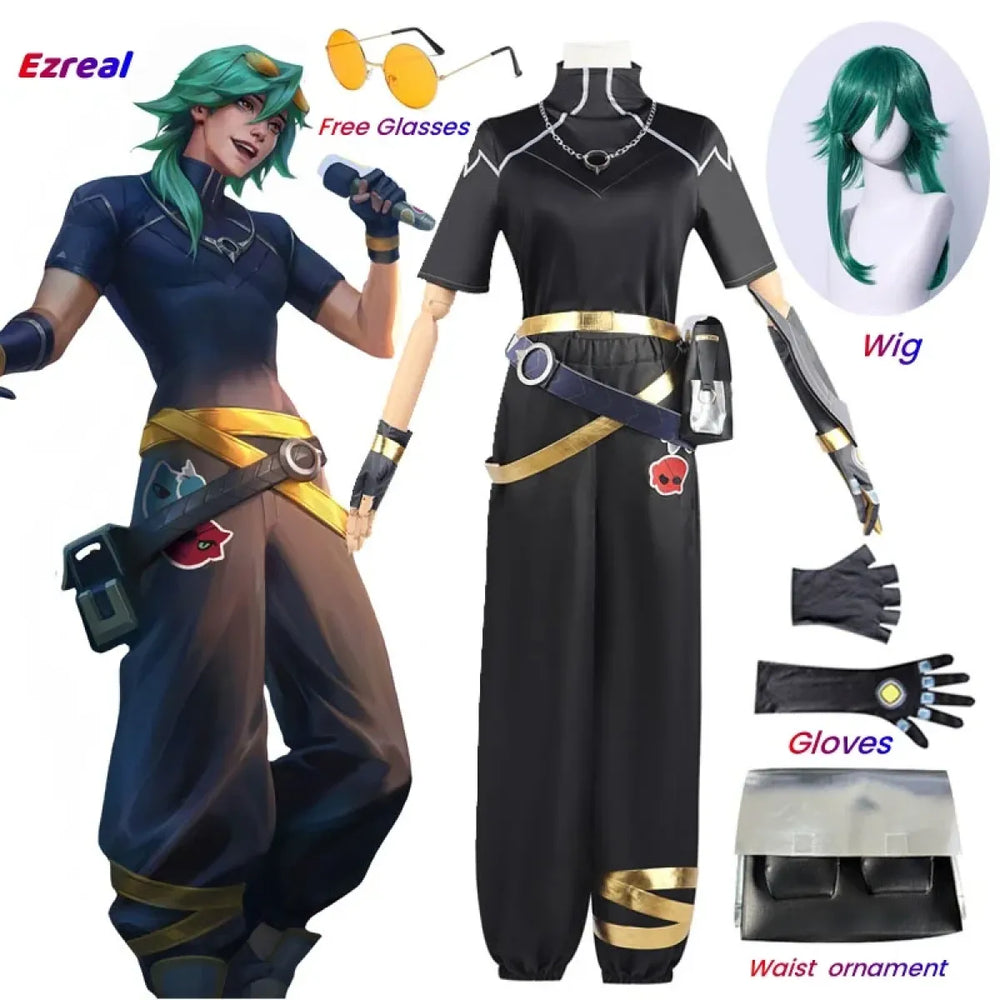 Ezreal Cosplay Costume – League of Legends Outfit with Wig & Props - 🎃 Spooky Season 🎃 - Cosplay - 1