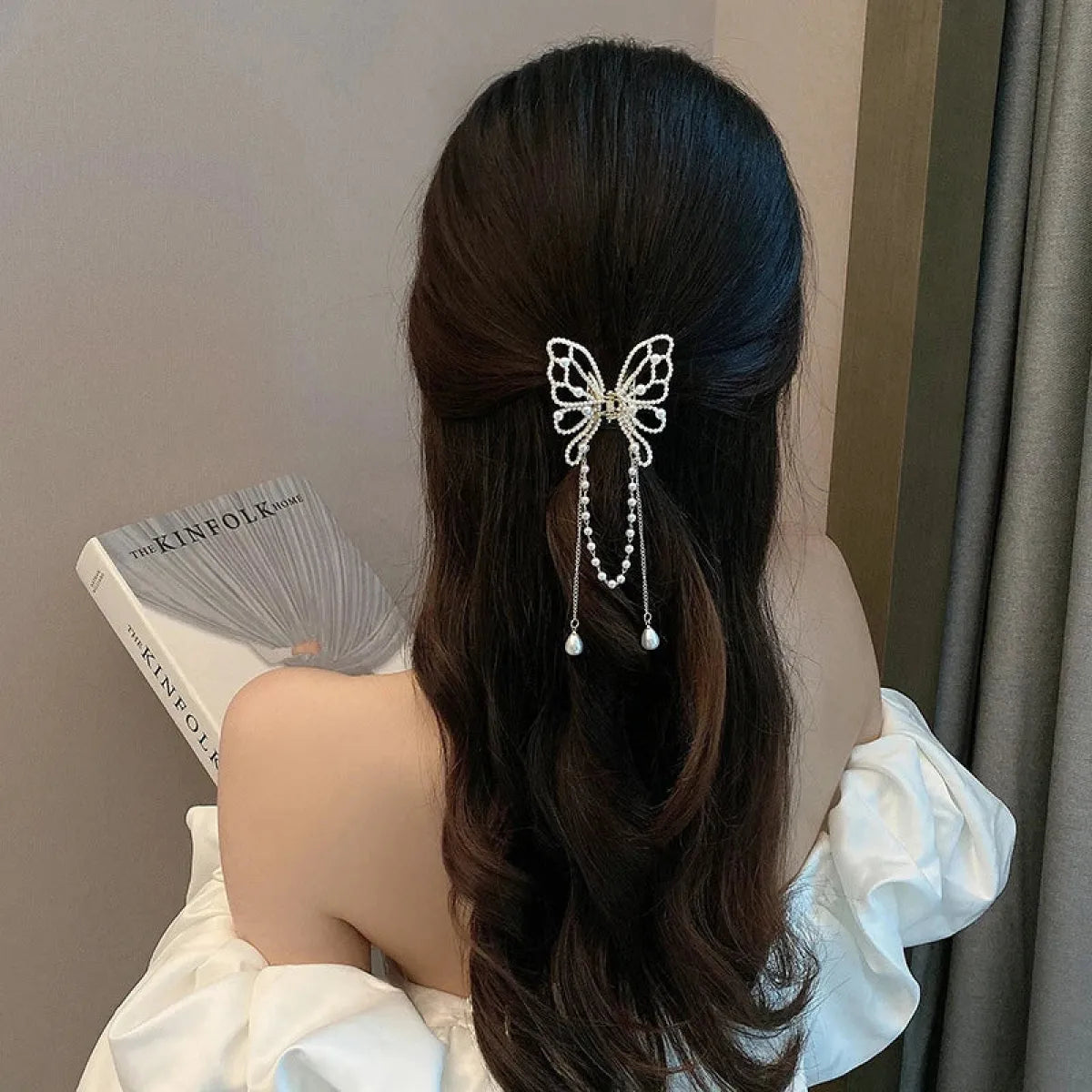 Fairy Kei Butterfly Pearl Hair Clip - Best Sellers - Hair Accessories - 1