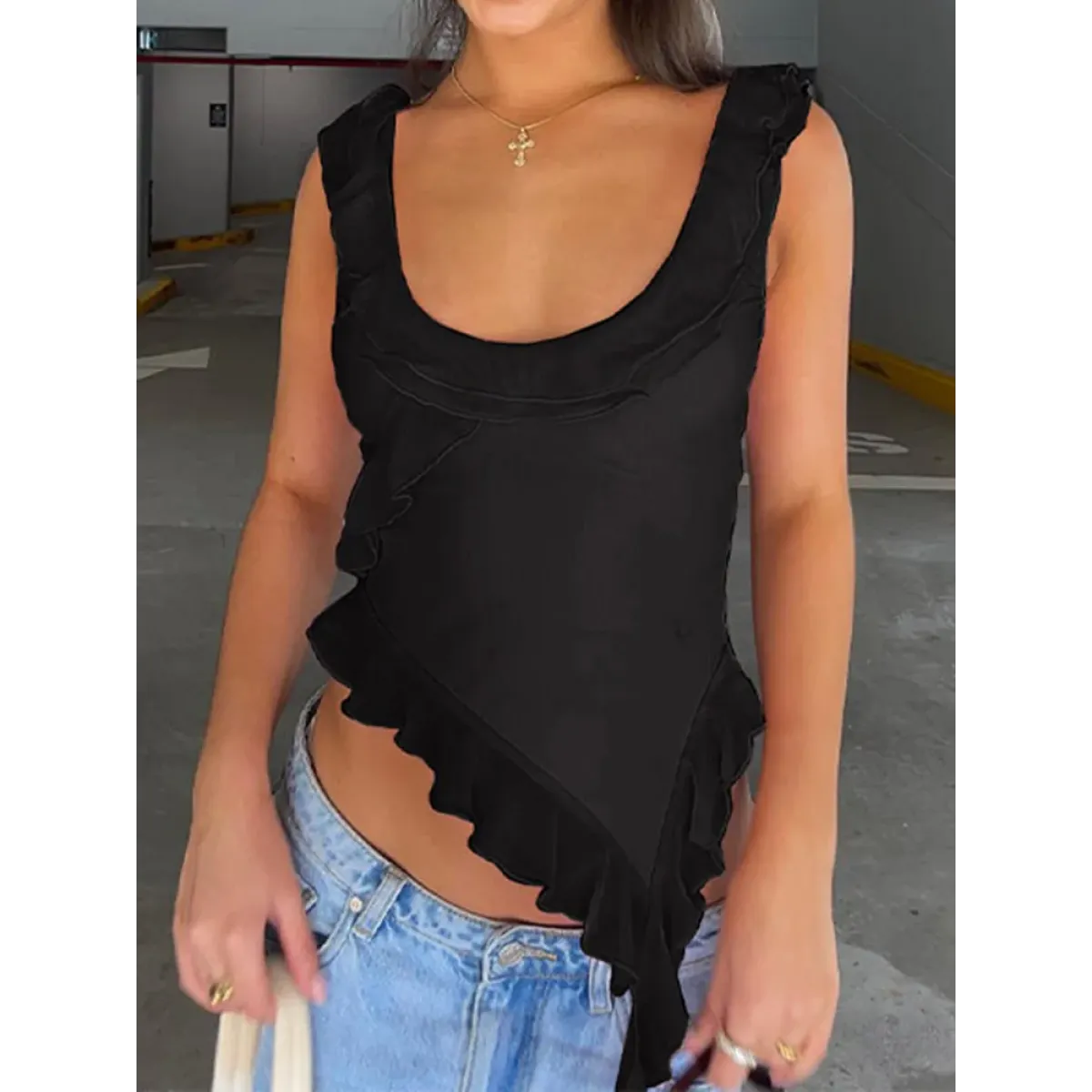 Fairy Kei Ruffle Irregular Camisole - Best Sellers - cami tops - 7