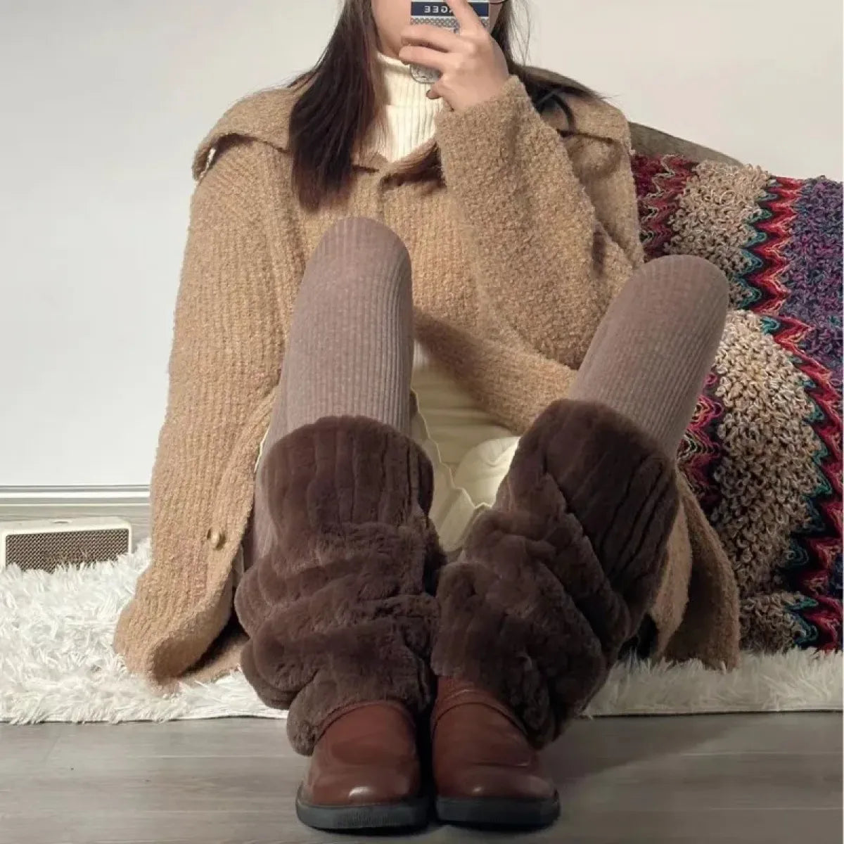 Faux Fur Leg Warmers – Harajuku Plush Lolita Boot Covers - Best Sellers - Leg Warmers - 1