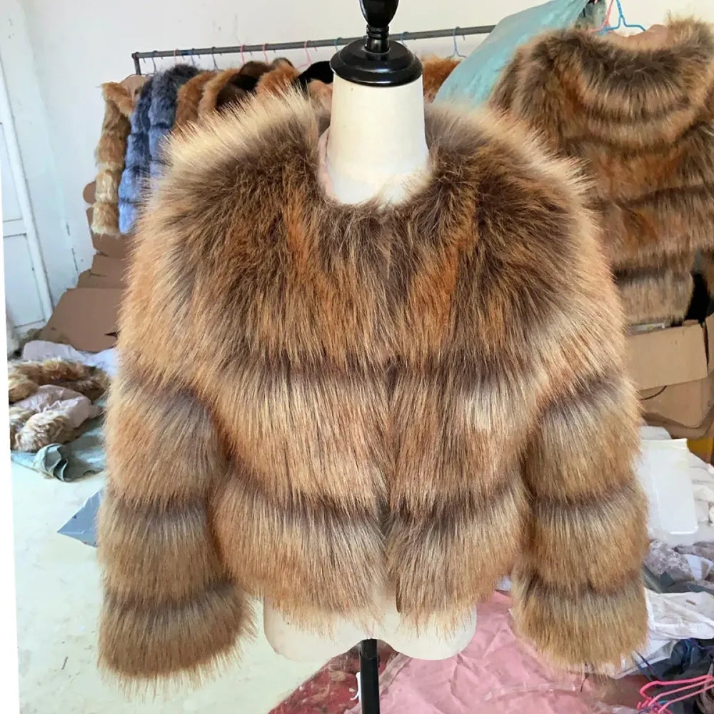 HOOOFUR Faux Raccoon Fur Winter Coat - Best Sellers - Coat - 1
