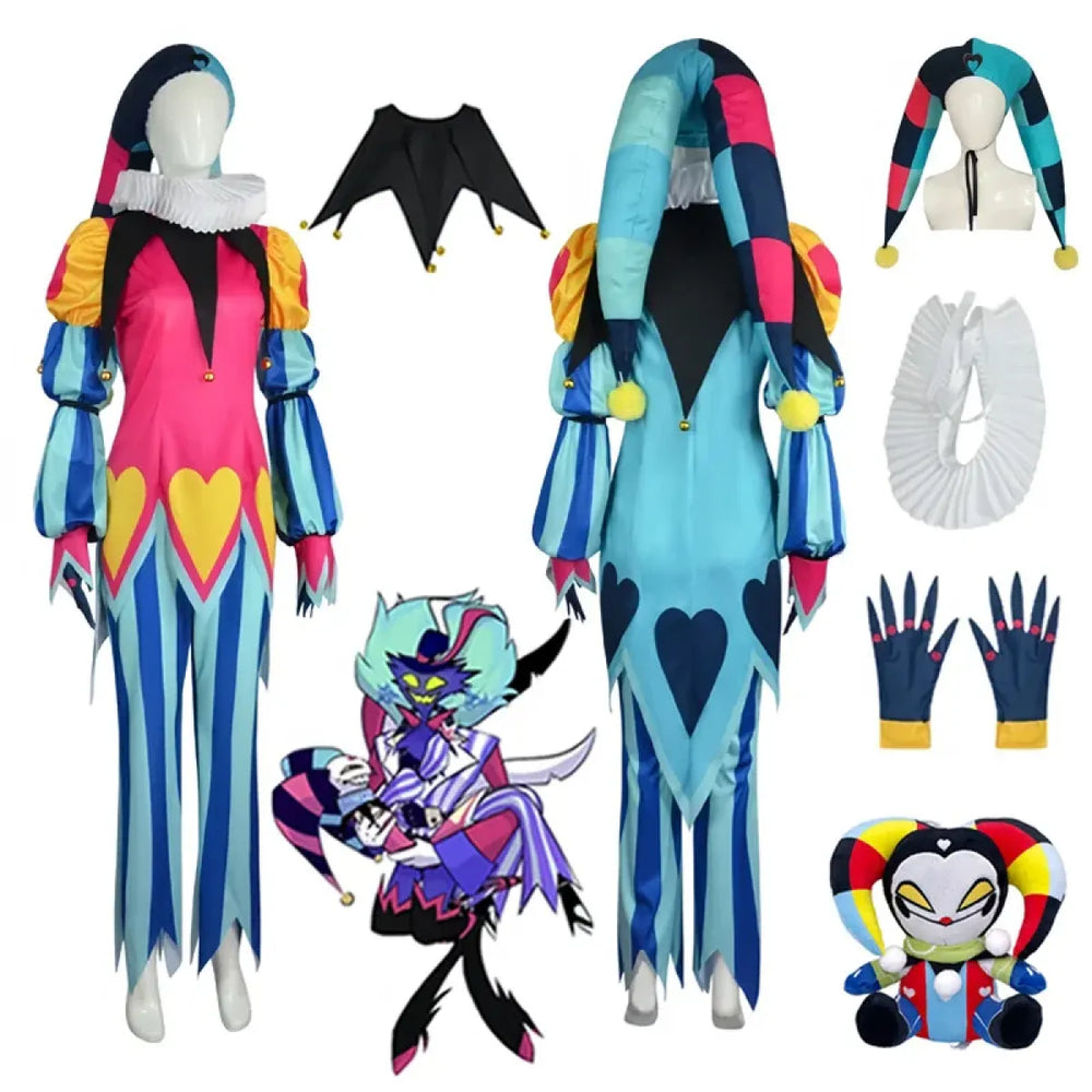 Fizzarolli Cosplay Costume – Helluva Boss Jester Outfit Full Set - 🎃 Spooky Season 🎃 - Costume - 1