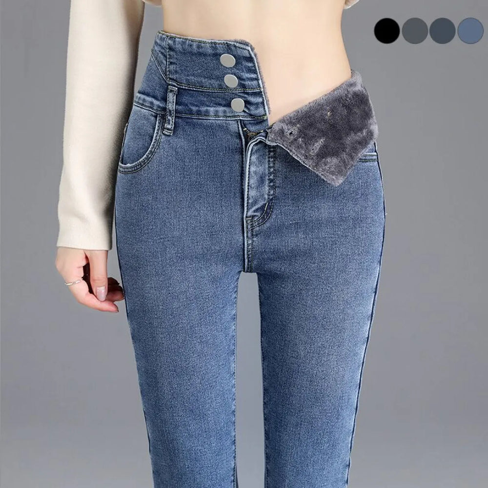 Thick Fleece High-waist Skinny Jeans - Best Sellers - 1