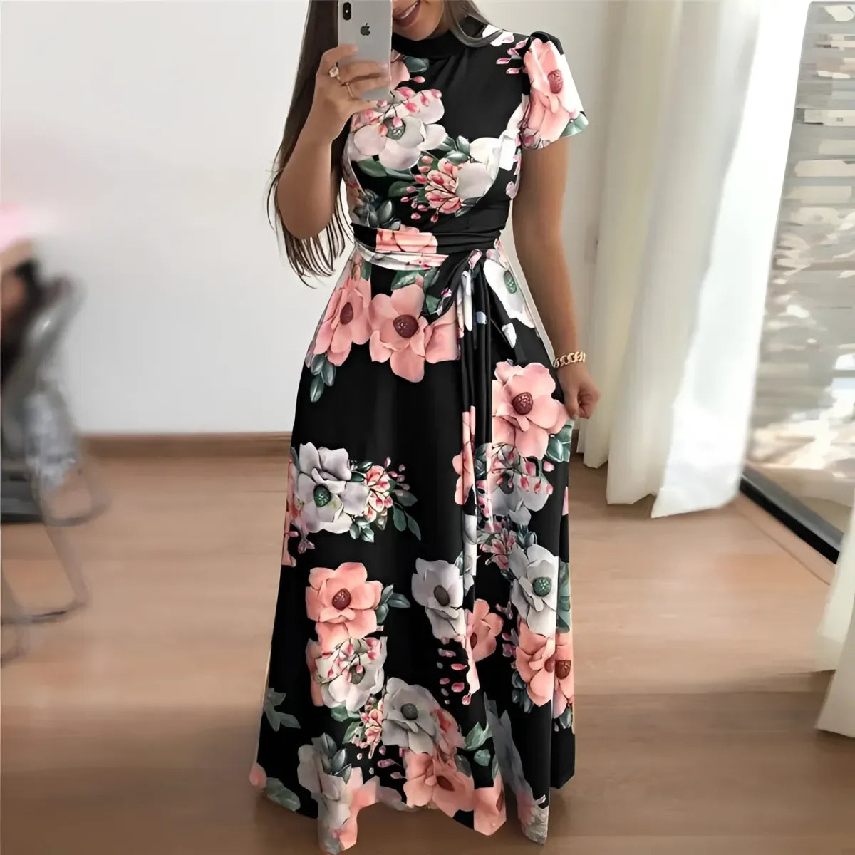 Women’s Floral Printed Maxi Dress - All Dresses - 1