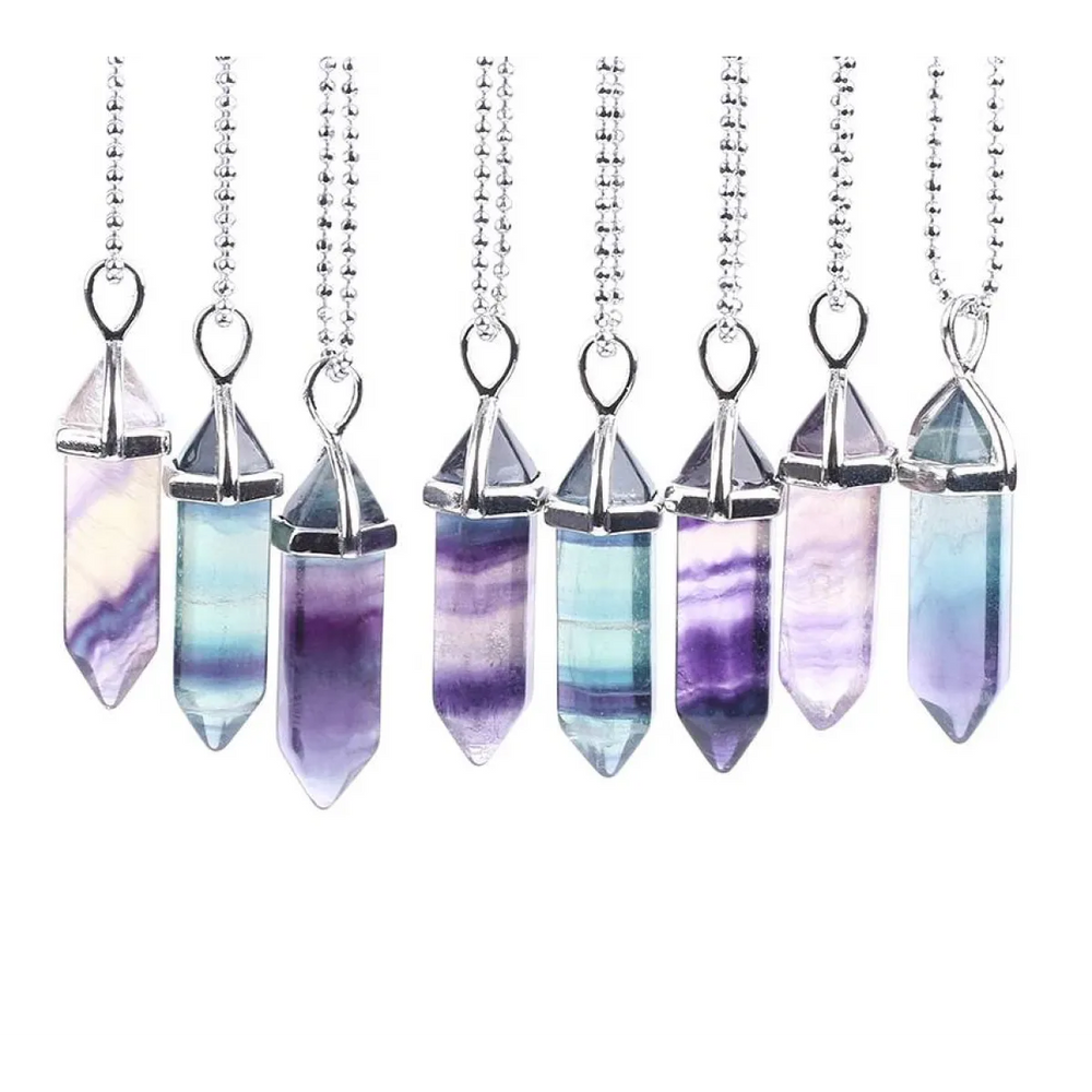 Colorful Fluorite Quartz Necklace - Accessories - 1