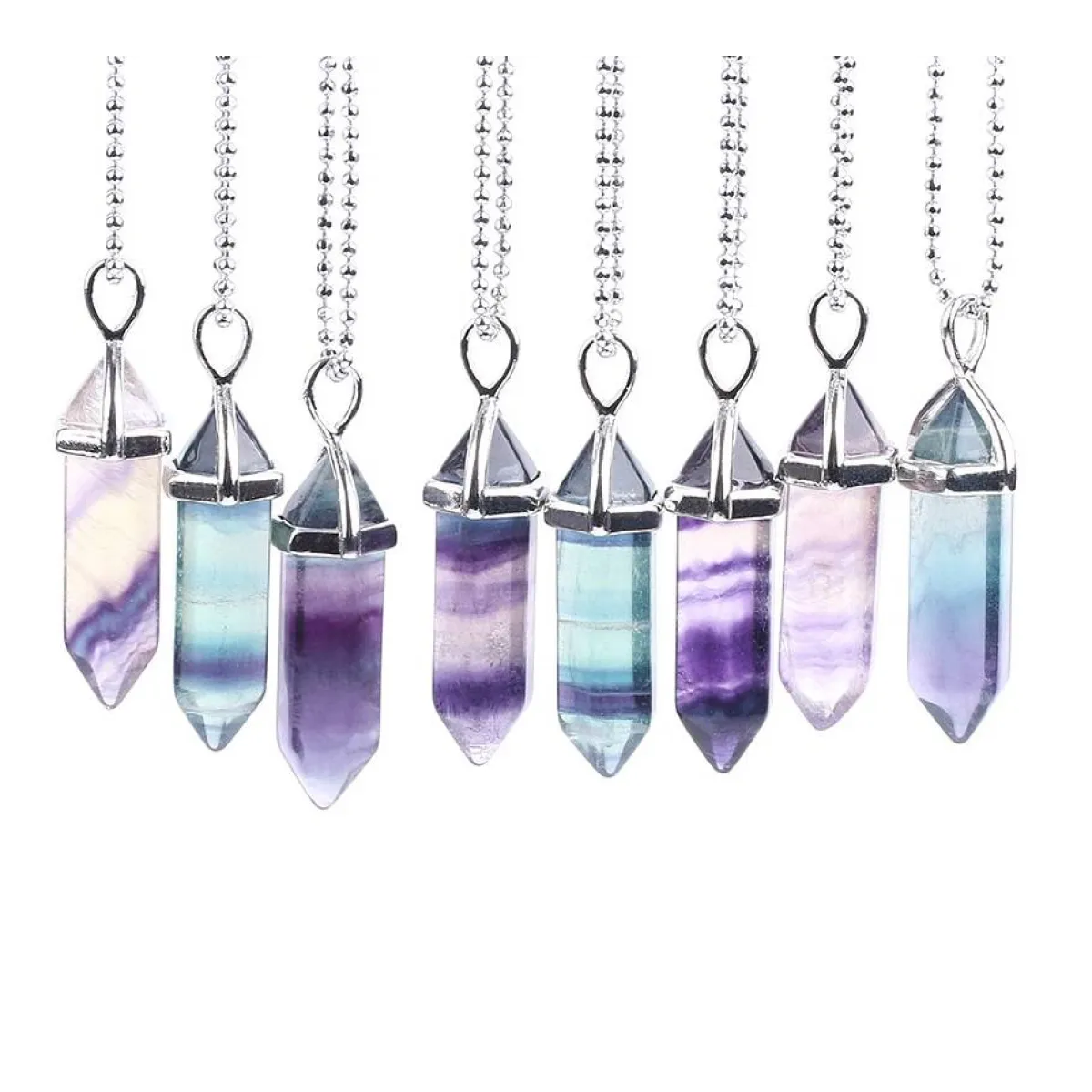 Colorful Fluorite Quartz Necklace - Accessories - 1