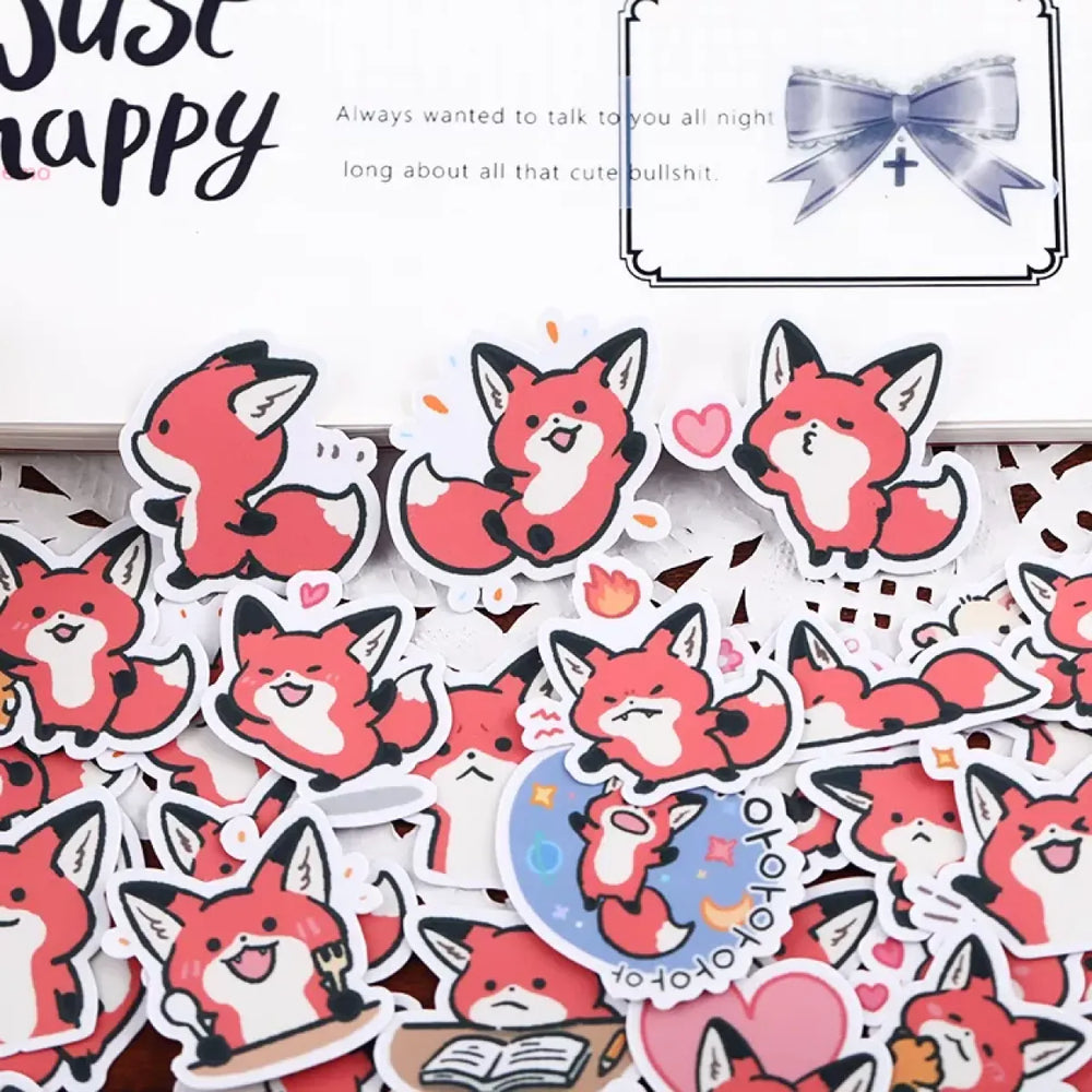 38pcs Little Fox Cartoon Stickers - DIY Photo Album Waterproof Decoration - Best Sellers - 1