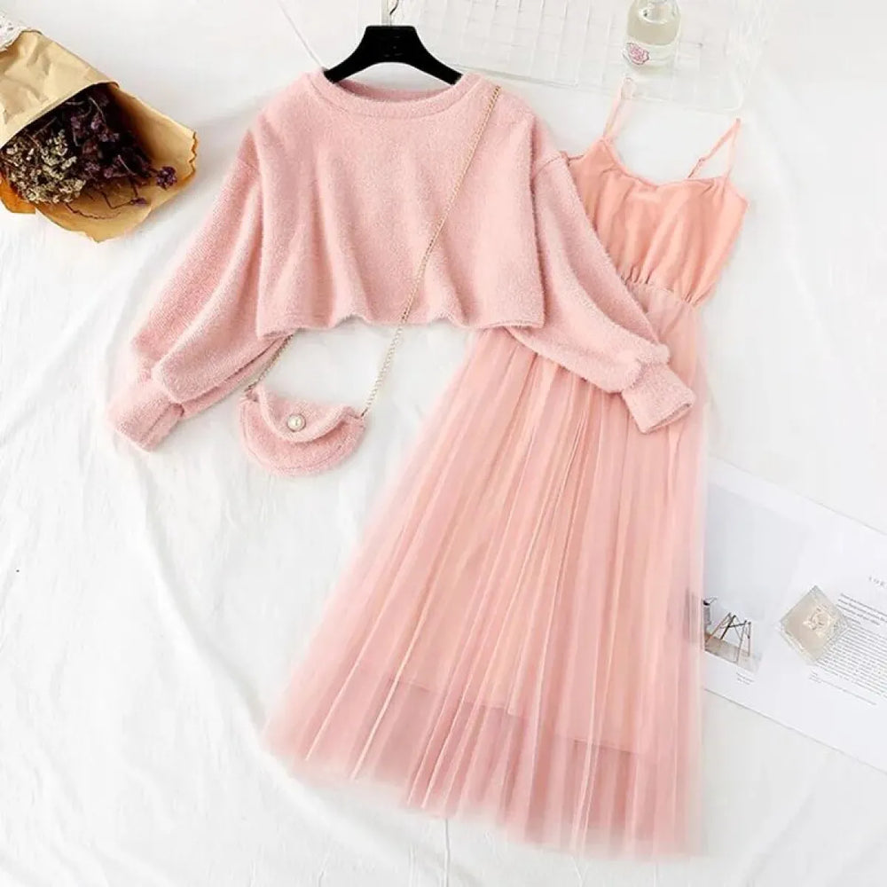 2 Piece Crop Top/Dress - All Dresses - 1