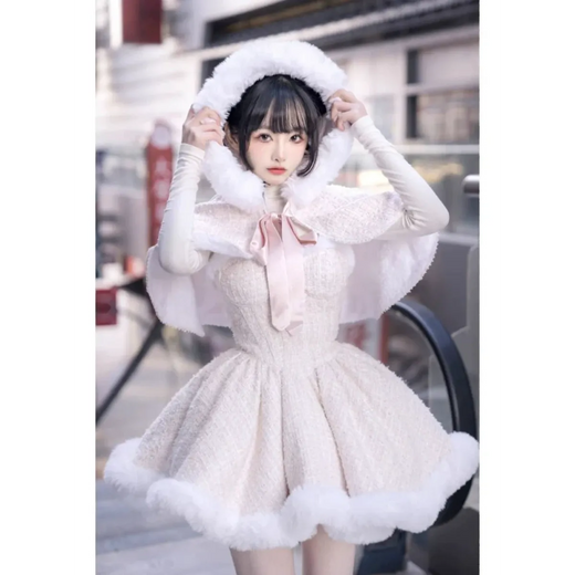 Fur Trim Lolita Dress Set