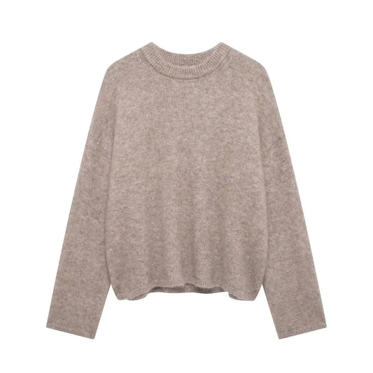 Burgundy Fluffy Knit O-Neck Sweater - Best Sellers - Sweater / Pullover - 7