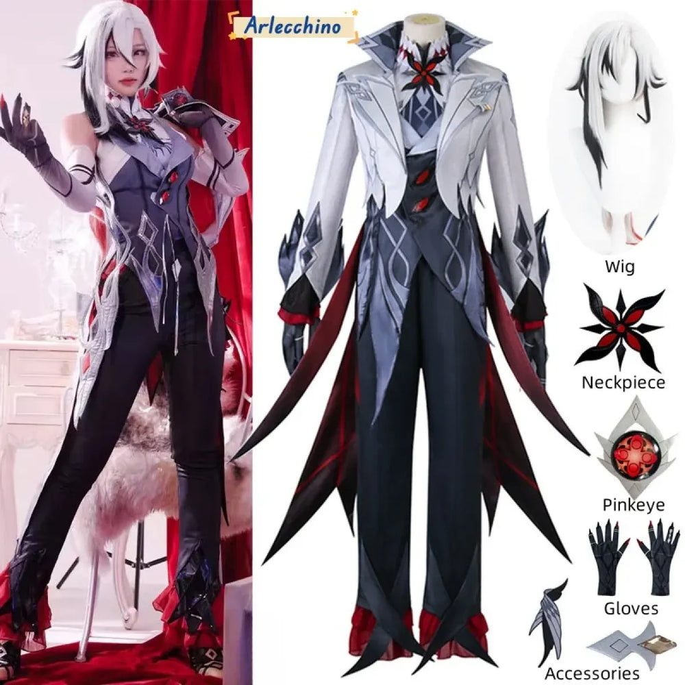 Arlecchino The Knave Cosplay – Genshin Impact Fatui Harbinger - 🎃 Spooky Season 🎃 - Cosplay - 1