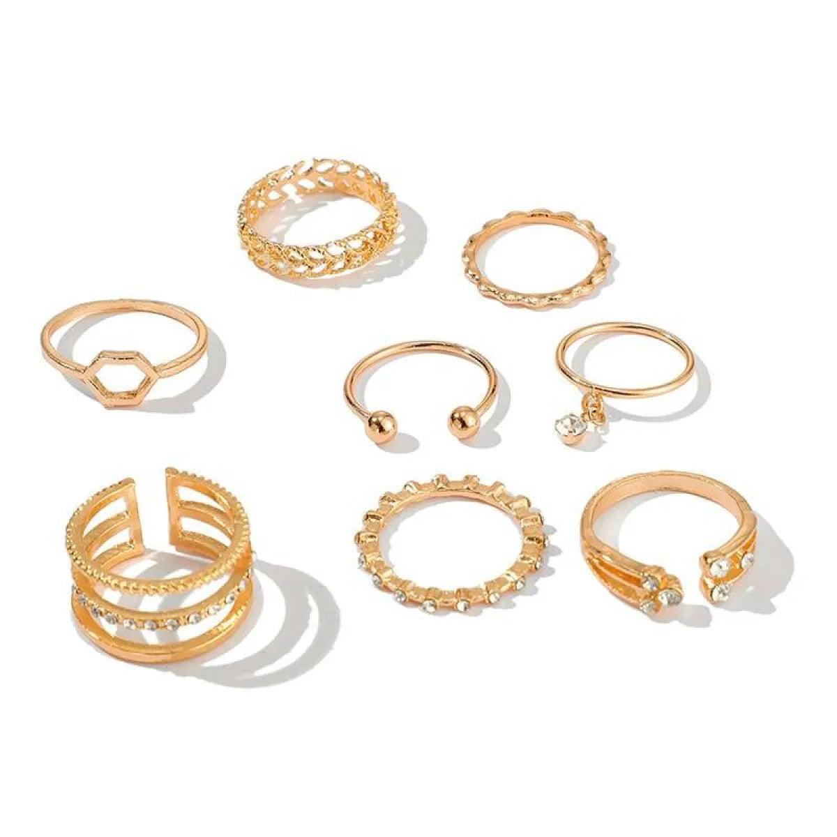 Geometric Patterned Rings Set - Accessories - 10