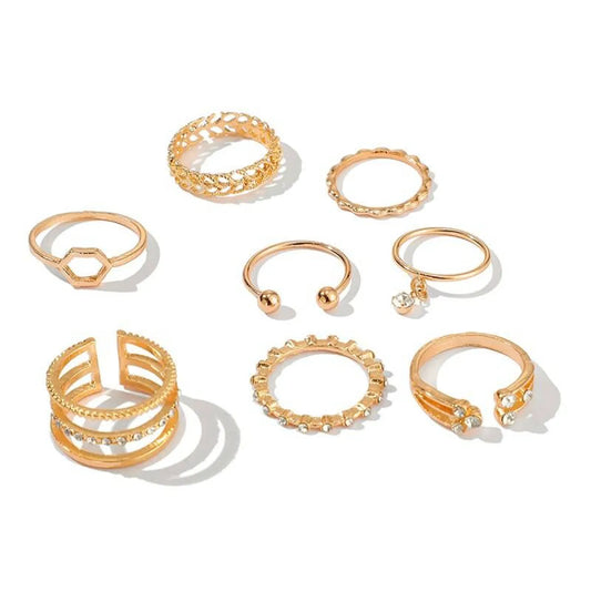 Geometric Patterned Rings Set - Accessories - 10