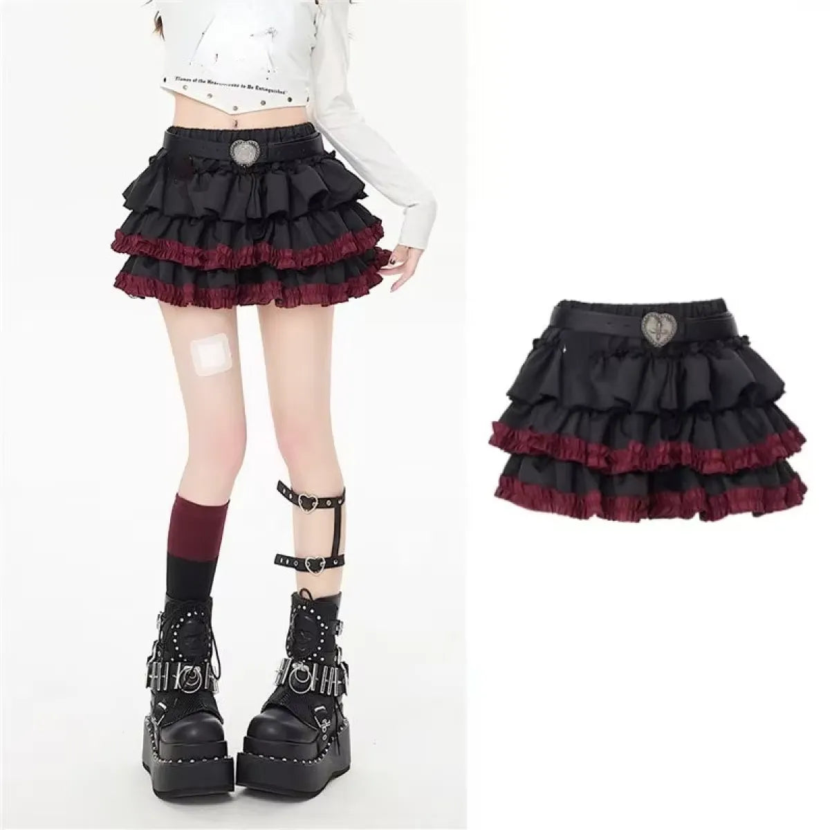 Ruffle Mini Skirt – Gothic Harajuku Y2K Emo Aesthetic - Best Sellers - Skirts - 1