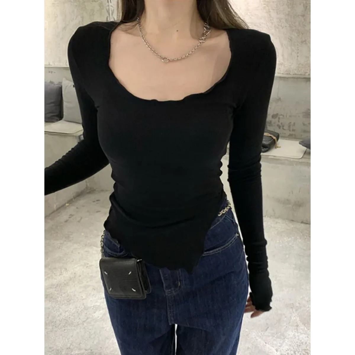 Gothic Irregular Hem Long Sleeve Top - Best Sellers - T-Shirts - 1