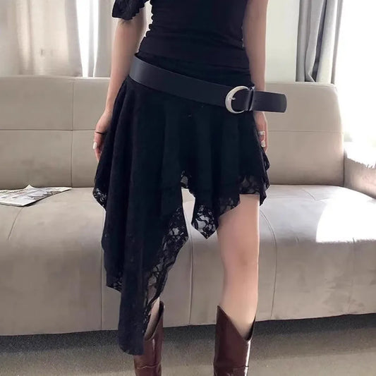 Gothic Lace Asymmetrical Skirt - Best Sellers - Skirts - 1