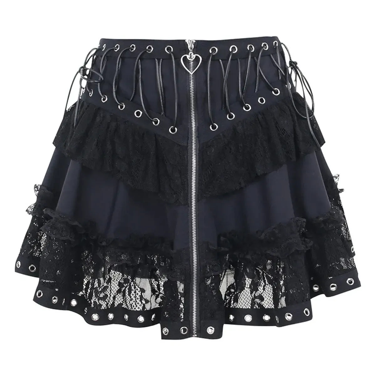 Punk Vintage High-Waist Skirt – Kawaii Harajuku Gothic Mini - Valentines Day Collection - Short - Skirts - 1