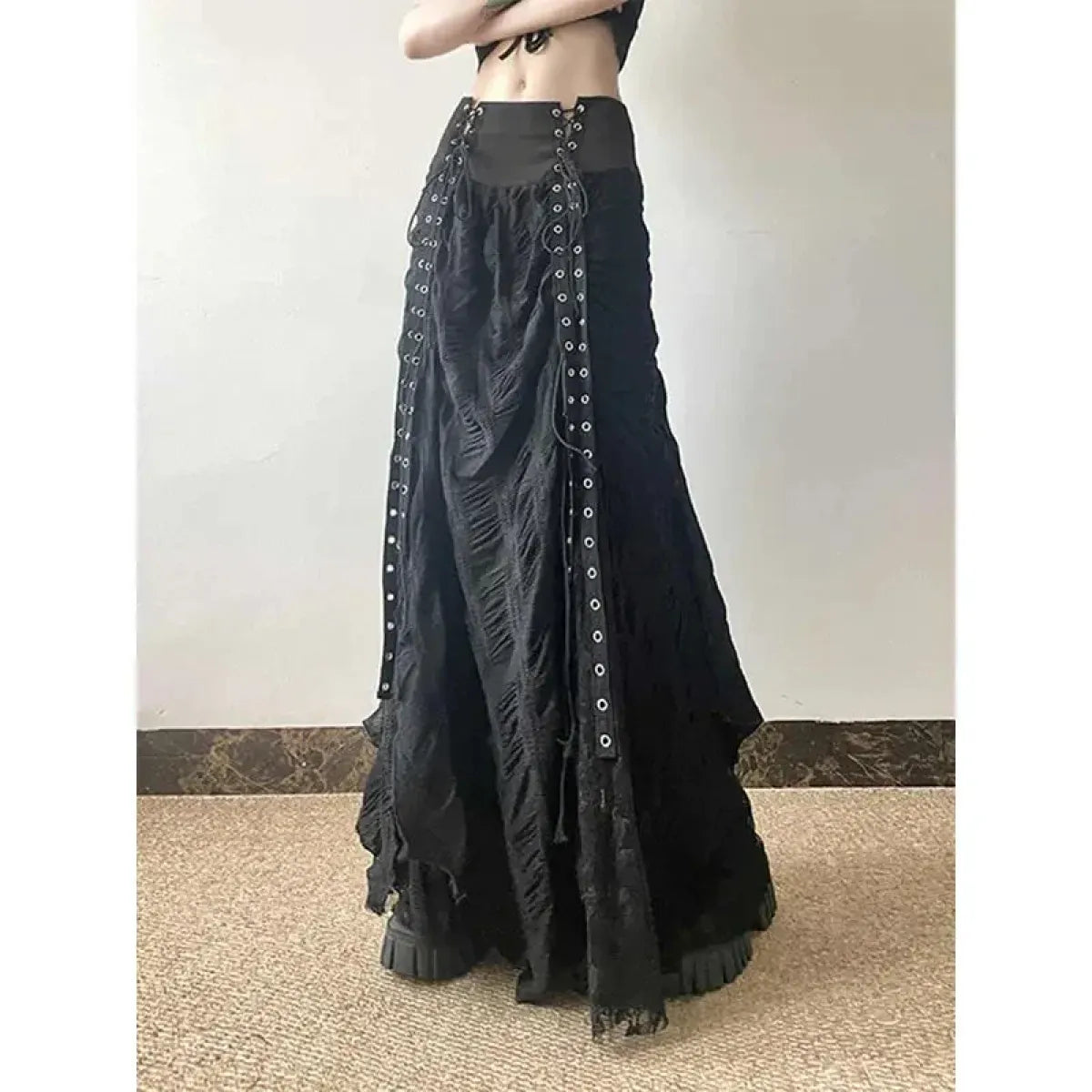 Gothic Lace Patchwork Maxi Skirt - Best Sellers - Skirts - 1