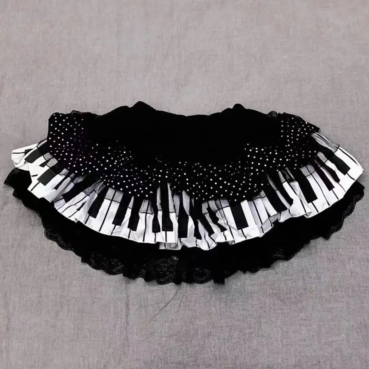 Piano Skirt – Gothic Lolita Polka Dot Lace - Best Sellers - Skirts - 7