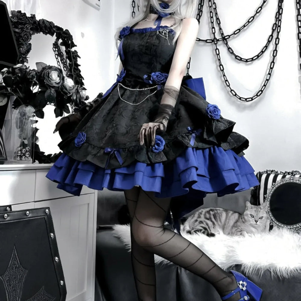 Dark Victorian Gothic Lolita Rose Dress - All Dresses - 1