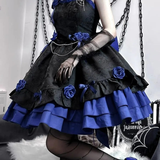 Dark Victorian Gothic Lolita Rose Dress - All Dresses - 7