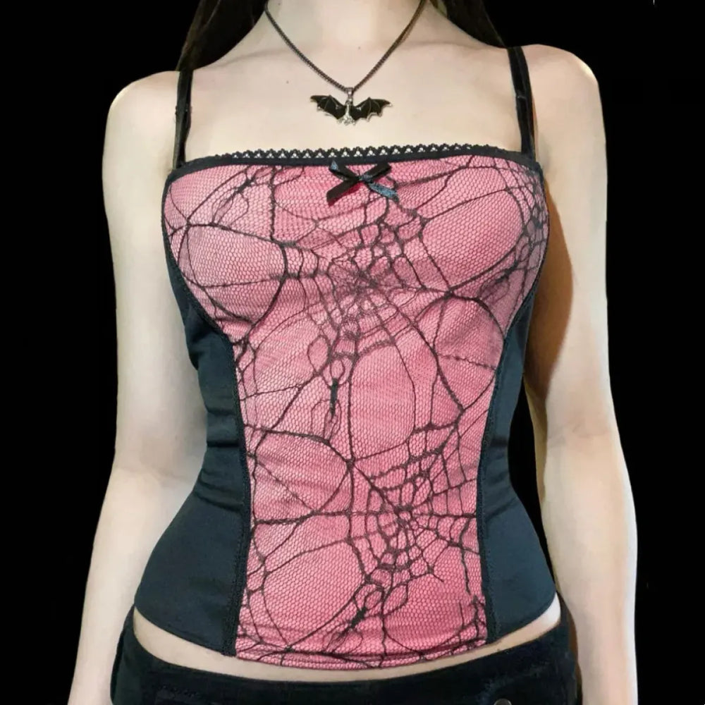 Gothic Spider Lace Cami Top - Best Sellers - Tops - 1
