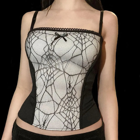 Gothic Spider Lace Cami Top - Best Sellers - Tops - 15