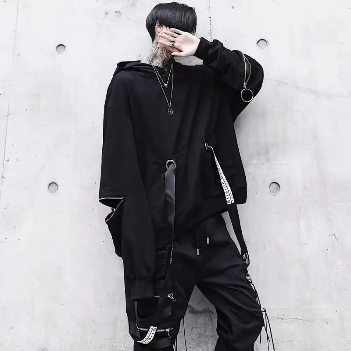 Gothic Techwear Black Hoodie - Best Sellers - 1