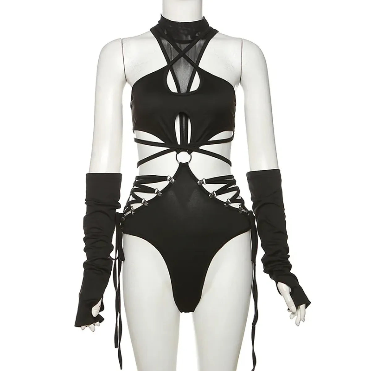 Gothic Techwear Hollow-Out Bodysuit - Best Sellers - Bodysuits - 15