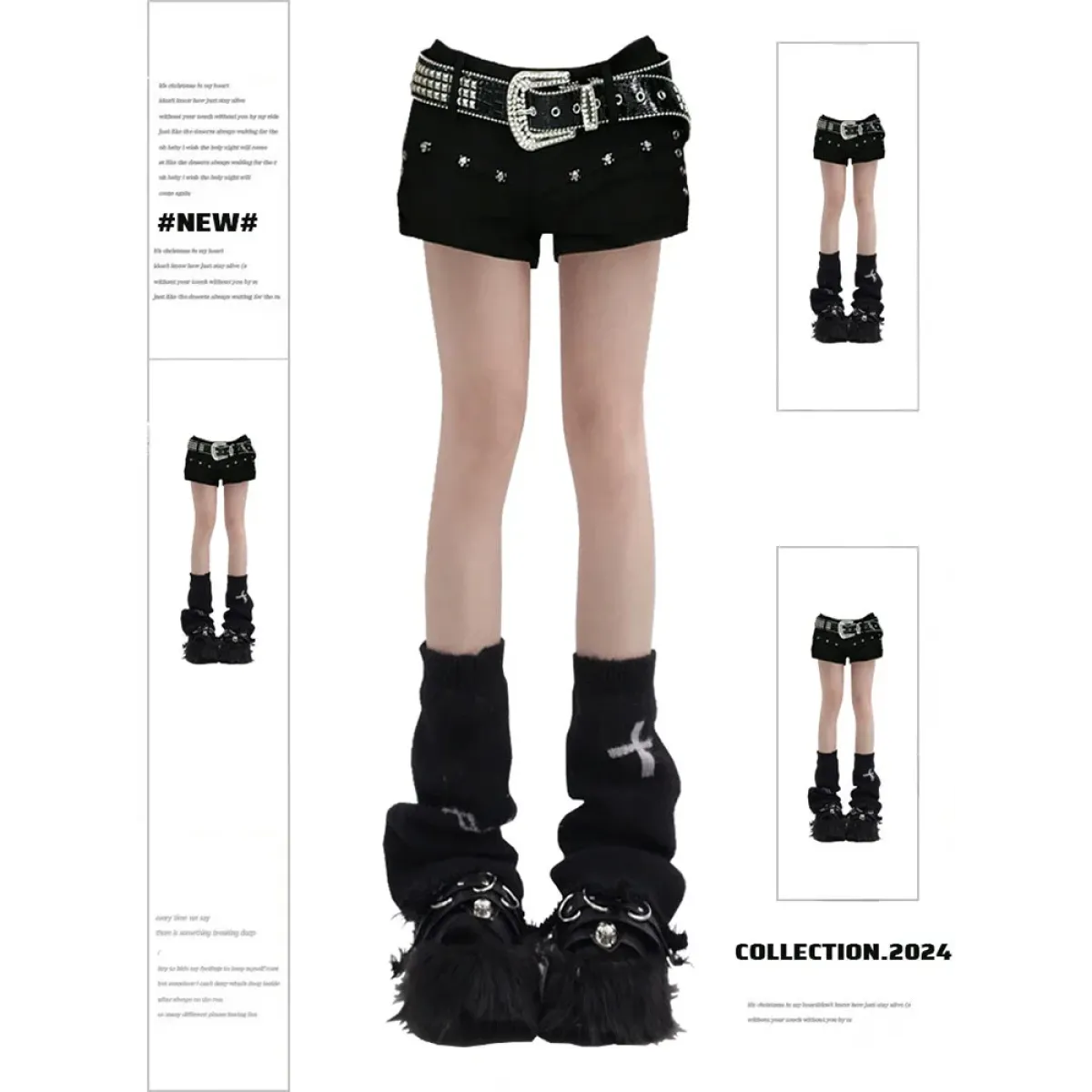 Gothic Y2K Denim Shorts – High Waist Harajuku Emo Style - Best Sellers - Shorts - 1