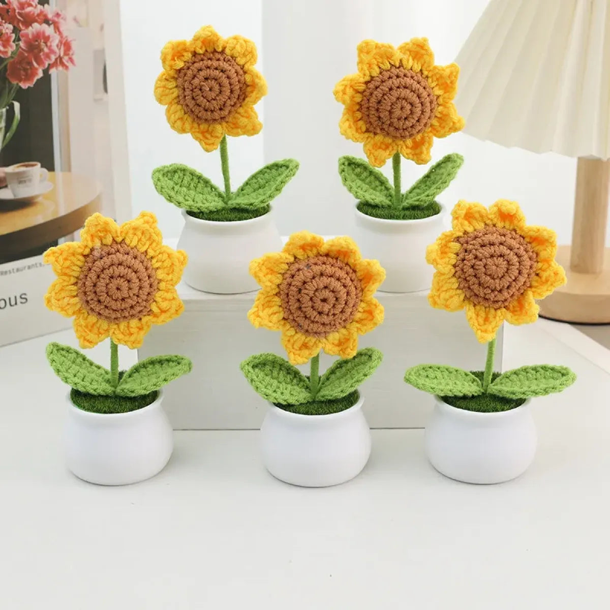 Handmade Crochet Sunflower Plush – Potted Desktop Decor Gift - Best Sellers - Plushie - 1