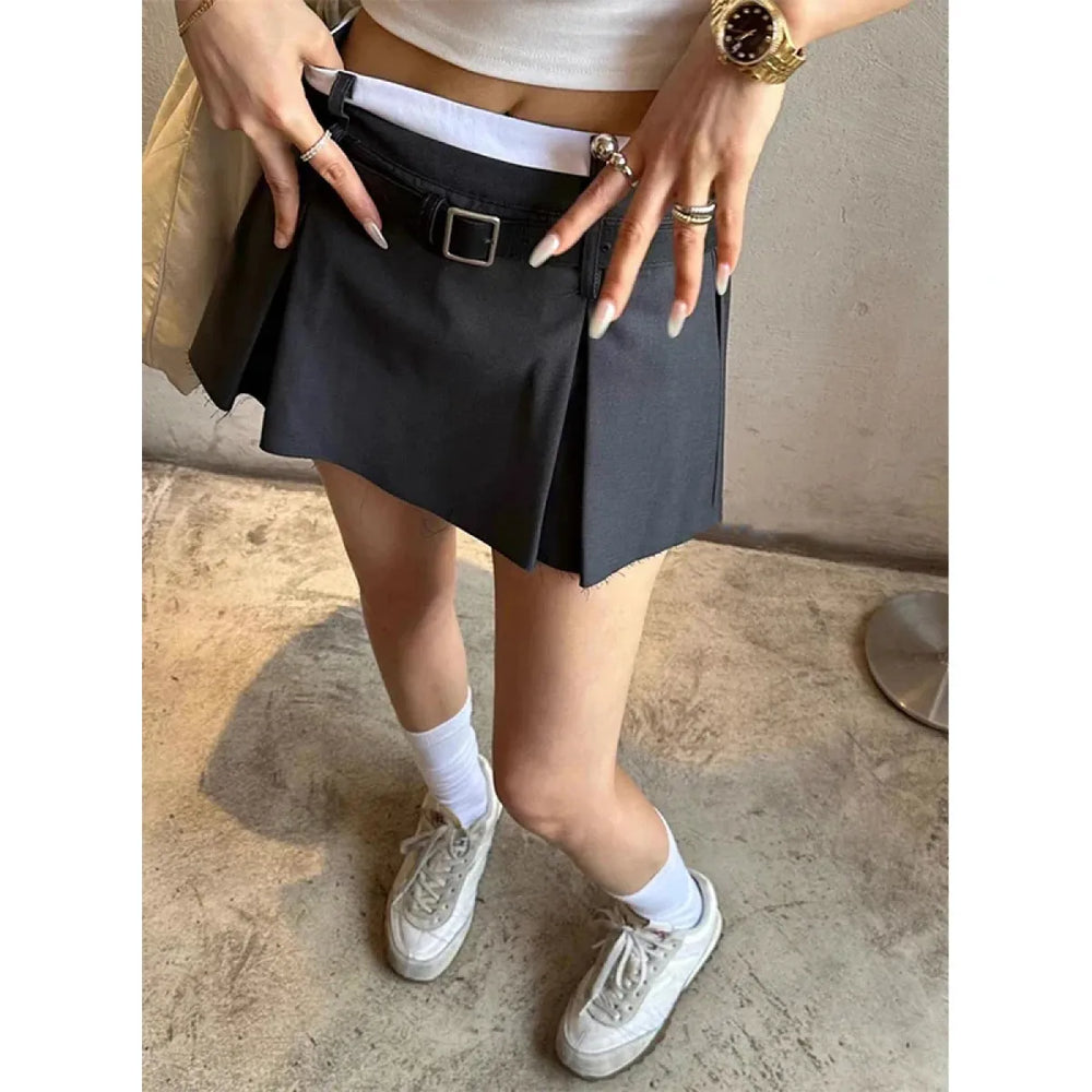 Harajuku Belt Pleated Skirt - Best Sellers - Skirts - 1