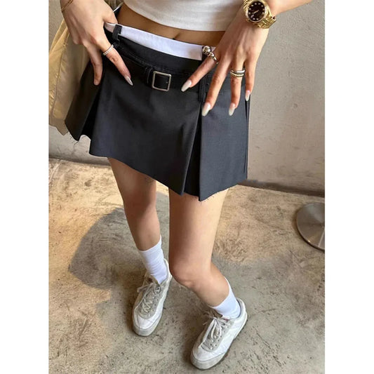 Harajuku Belt Pleated Skirt - Best Sellers - Skirts - 1