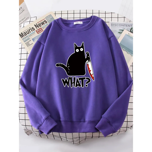 Kitty Say ’What?’ Sweatshirt - Harajuku Casual Hoody - Accessories - 7