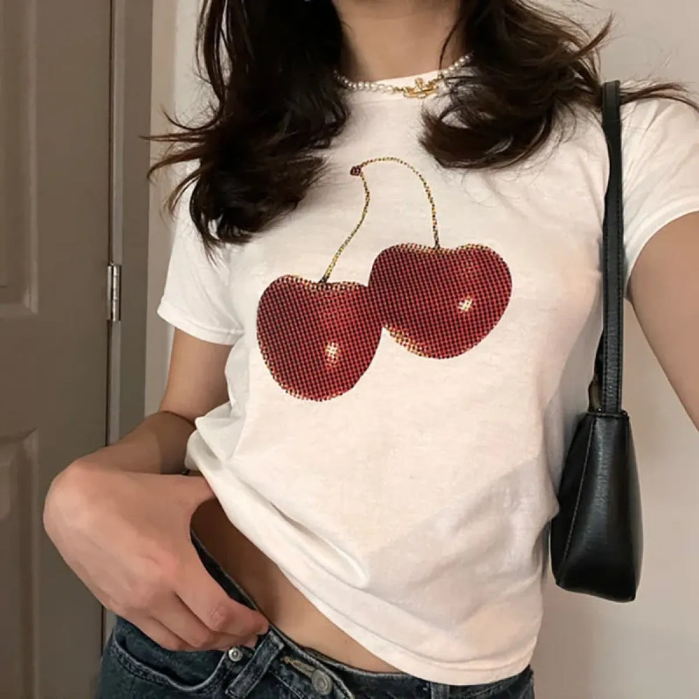 Harajuku Cherry Graphic Print T-Shirt - Best Sellers - 1