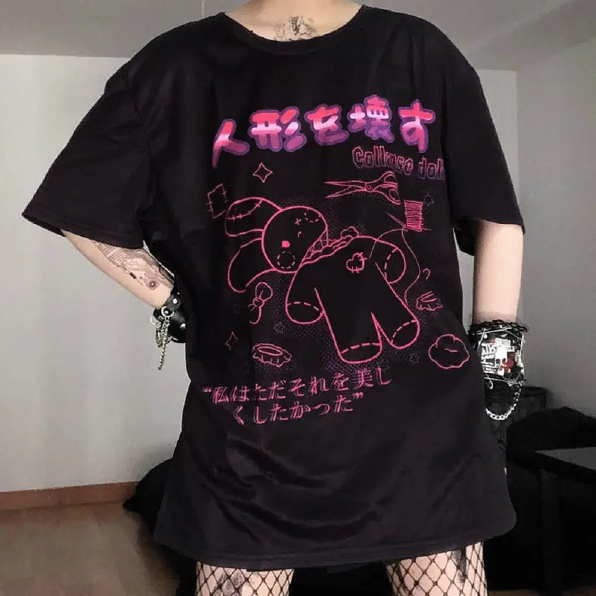 Harajuku Hopper Tee – Cyberpunk Bunny Graphic Crop Top - Best Sellers - 1