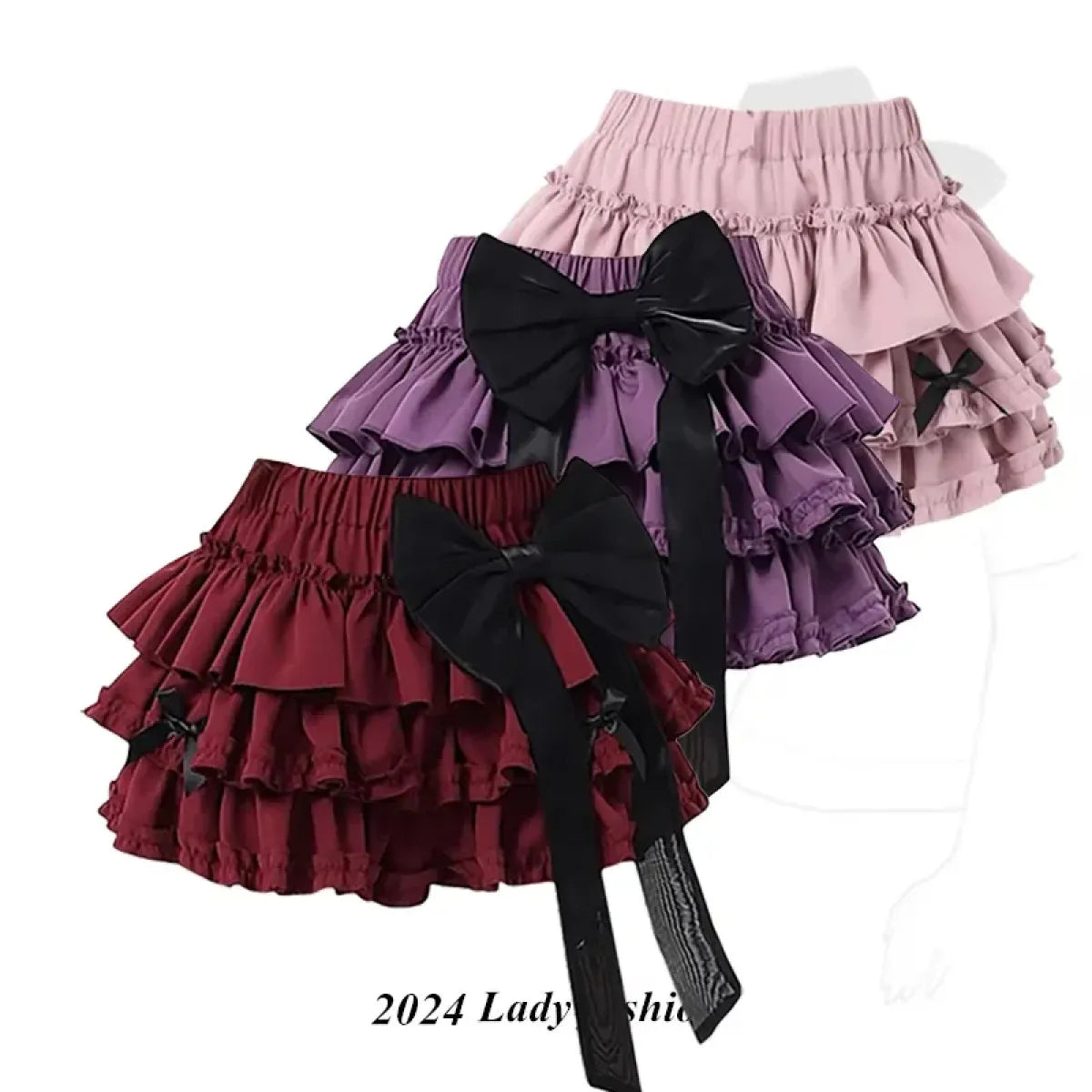 Harajuku Kawaii Lolita Mini Skirt – High Waist Ruffle Cake Layer - Best Sellers - Skirts - 1