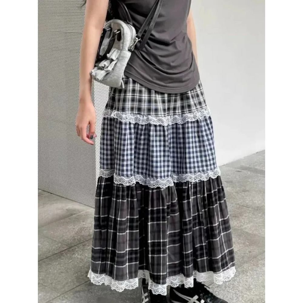 Harajuku Lace Plaid Skirt - Best Sellers - Skirts - 1