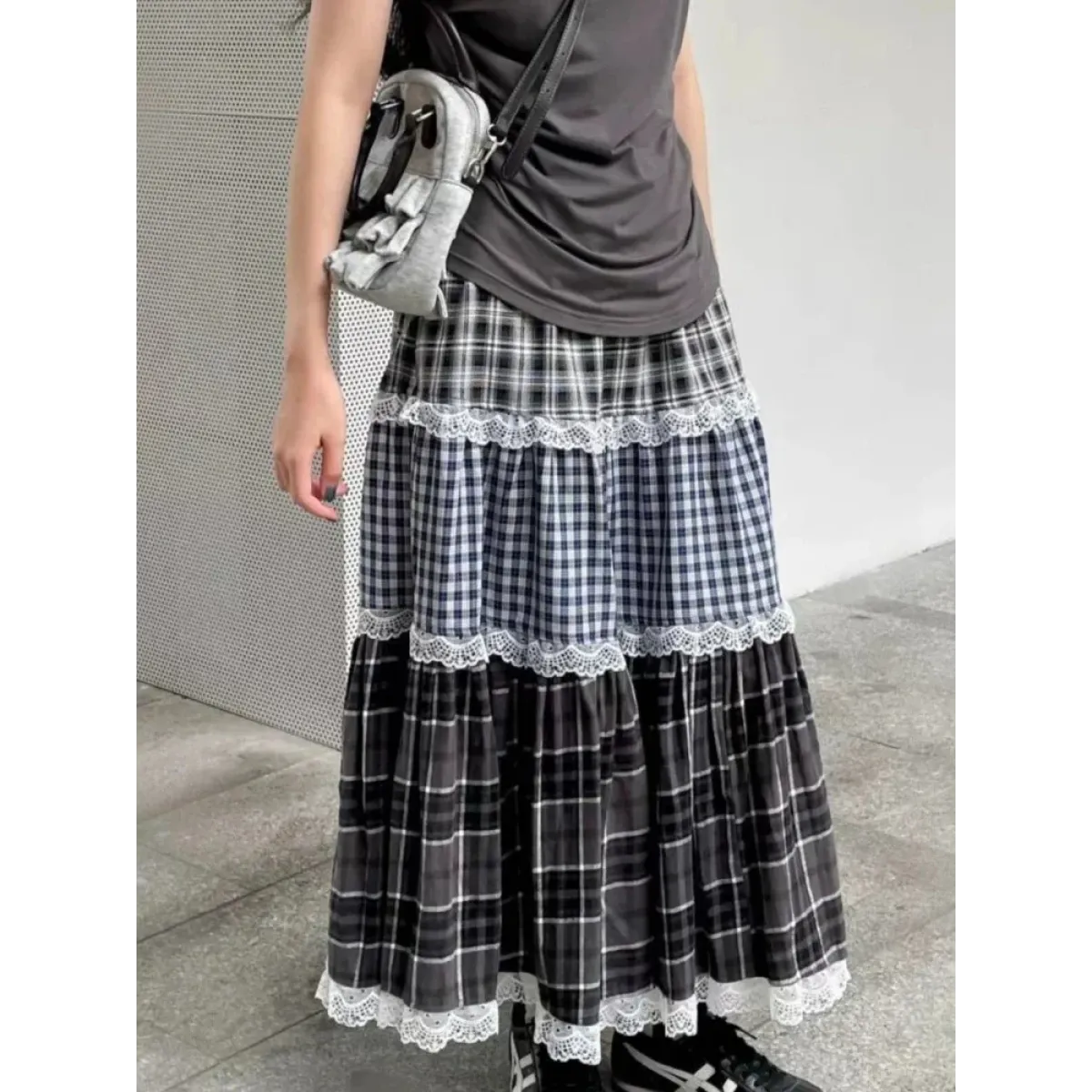 Harajuku Lace Plaid Skirt - Best Sellers - Skirts - 1