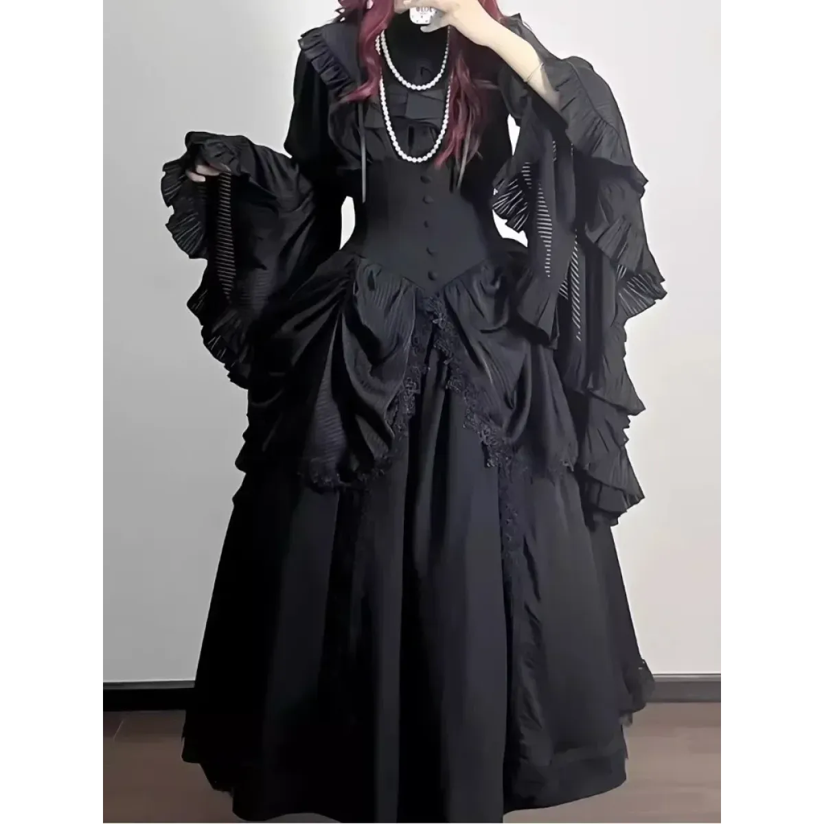 Harajuku Lolita Ruffle Sleeve Top - Best Sellers - Harajuku Blouses & Skirts - 1