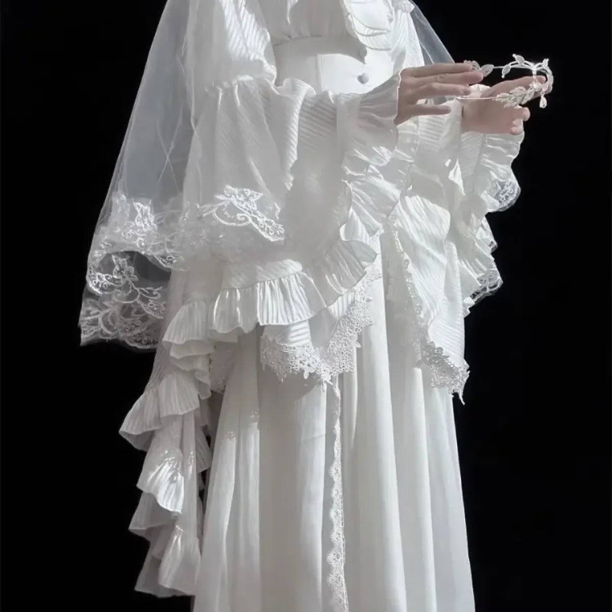Harajuku Lolita Flare Sleeve Top & Midi Skirt Set - Best Sellers - Sets / Co-ords - 1