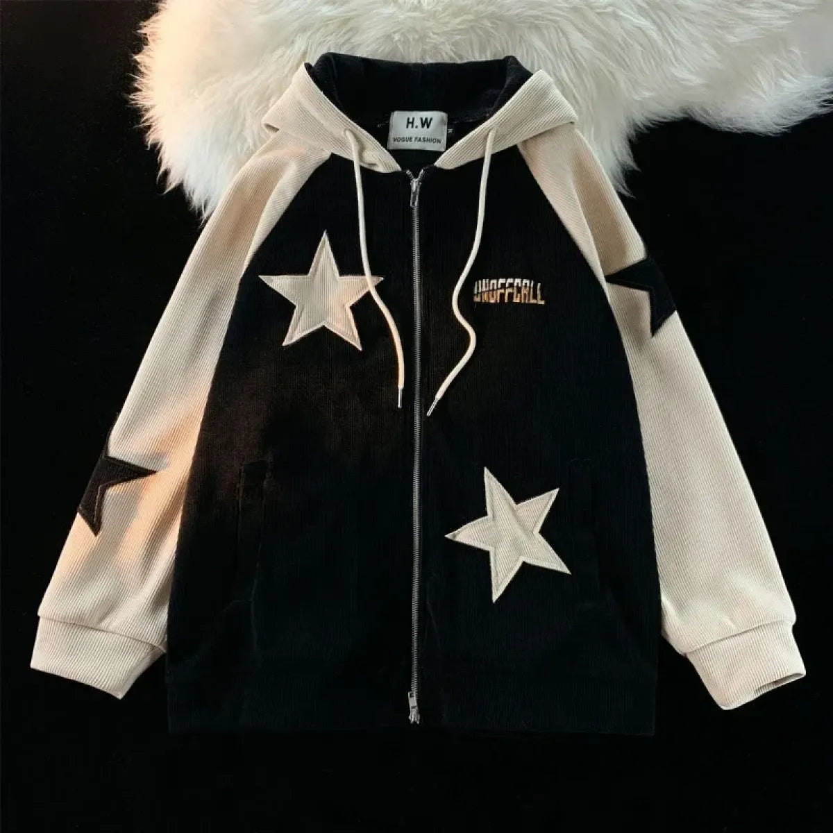 Harajuku Star Zip Hoodie - Best Sellers - Hoodies - 1