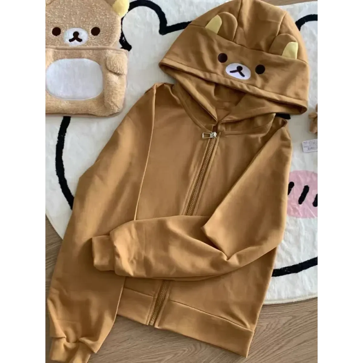 Kawaii Bear Hoodie - Harajuku Y2K Zipper Sweatshirt for Women - Early Spring Collection - Hooded - Hoodies - 1