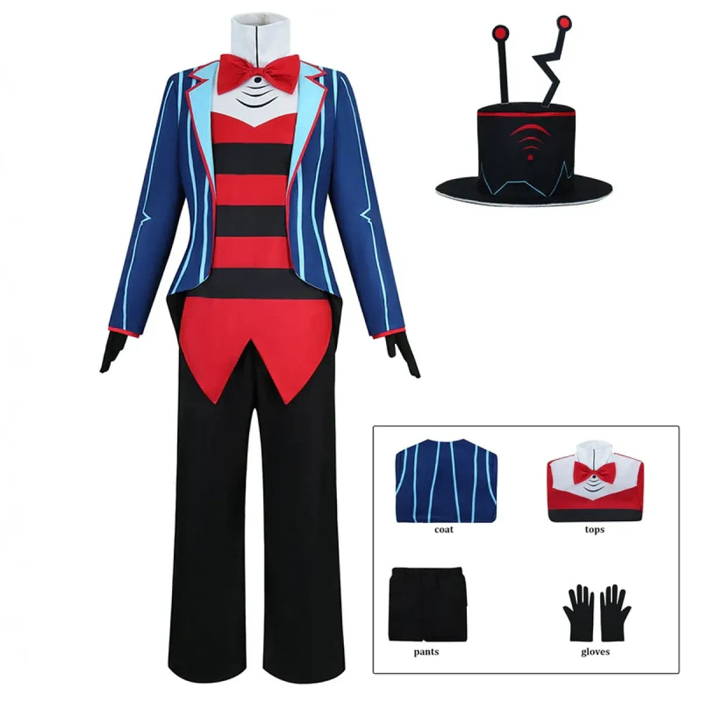 Vox Hazbin Hotel Cosplay Costume Set with Hat - Accessories - Cosplay - 1