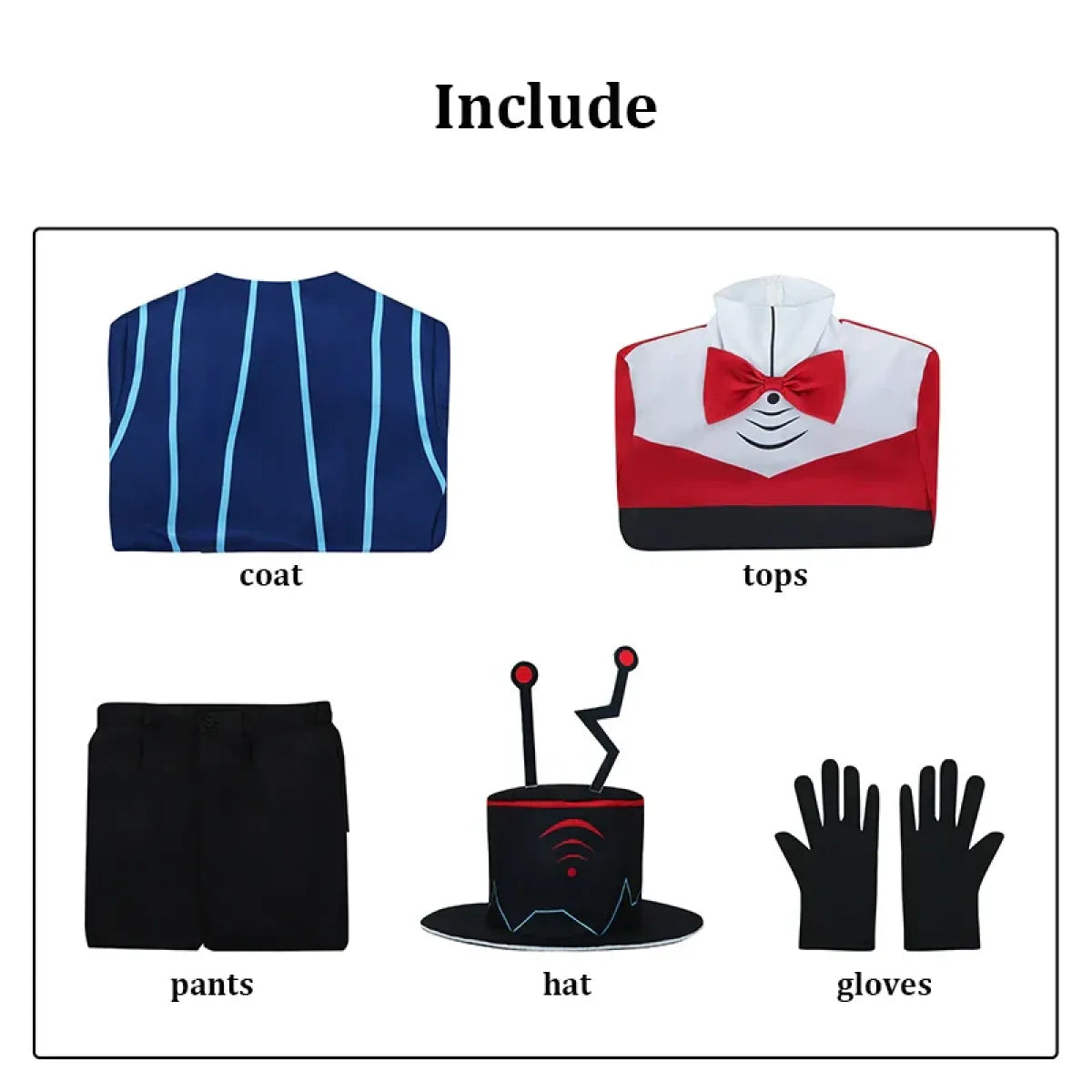 Vox Hazbin Hotel Cosplay Costume Set with Hat - Accessories - Cosplay - 7
